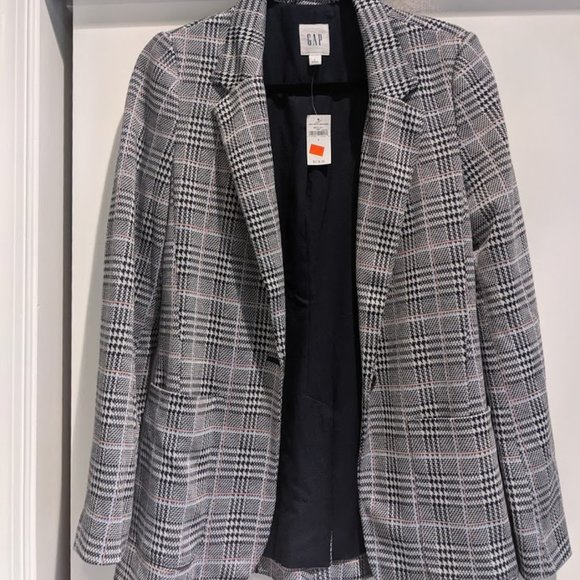 GAP Jackets & Blazers - NWT Blue Plaid Boyfriend Blazer